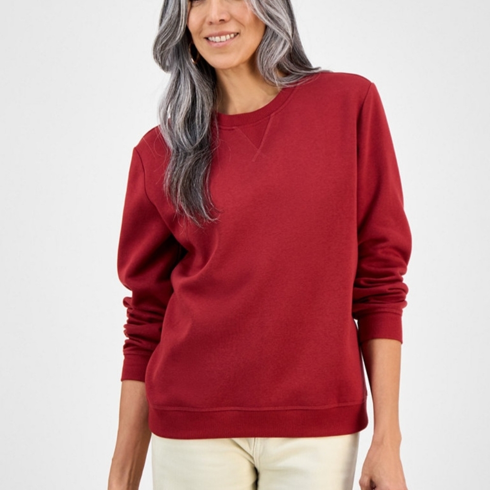Style & Co. Women's Merlot Crew Neck Sweater